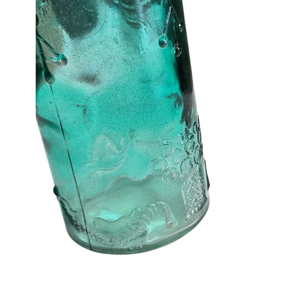 Embossed Glass Bottle Green 9" - Picture 7 of 13